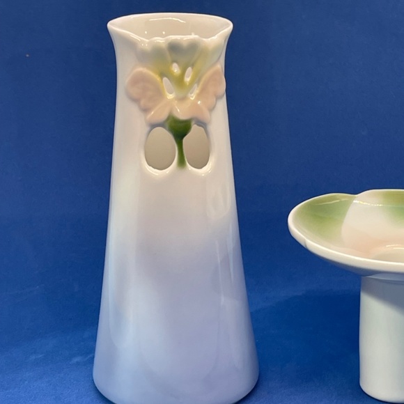 Bing & Grondahl 1987 Copenhagen Porcelain Floral Candle Holder/Vase Combo LTD ED - Picture 3 of 8